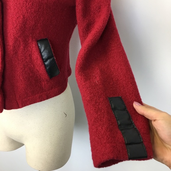 Eva Tralala Paris Designer Red Wool Short Blazer - Picture 3 of 8